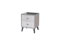 Тумба прикроватная интерьерная Ланс светло-серый/мдф холст белый