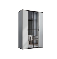 Шкаф распашной 1.5 Энзо Черный матовый/Белый