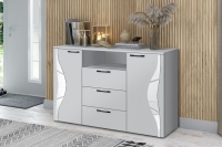 Комод Махаон белый стекло белое